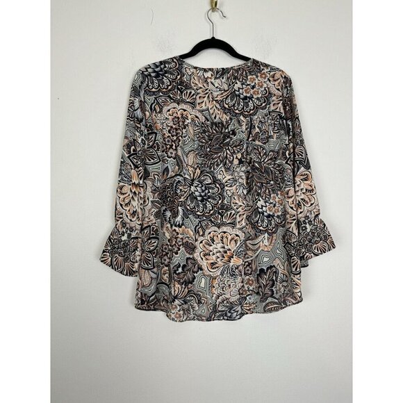 Zac & Rachel Woman’s Colorful Floral Boho Flowy Top Size Medium - Picture 6 of 6